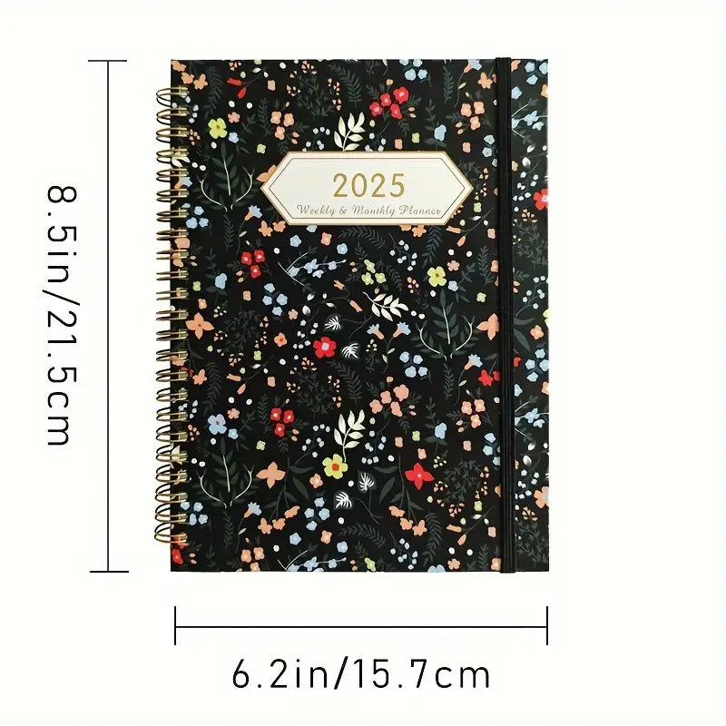 2025 Weekly and Monthly Planner, 8.5" x 6.2", Spiral Bound (Jul 2024 - June 2025)