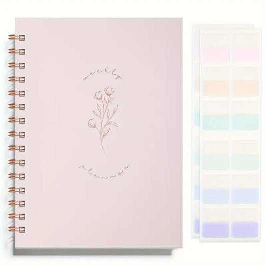 Undated Weekly And Monthly Planner Spiral Bound Pink