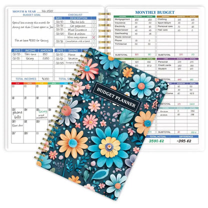 Monthly Finance Organizer With Expense Tracker Floral