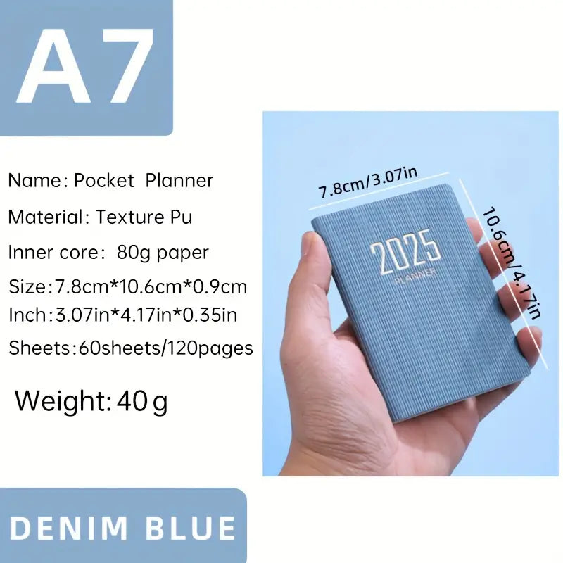 2025 A7 Compact Pocket Planner for School or Work