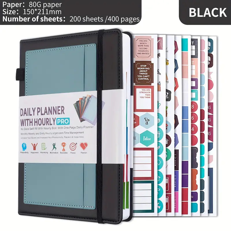 Undated Daily Productivity Planner in Multi Colors