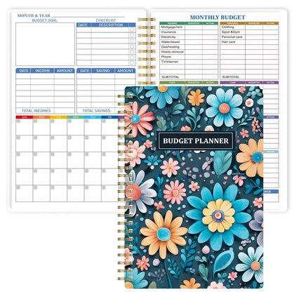 Monthly Finance Organizer With Expense Tracker Floral