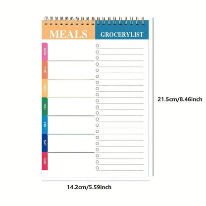 Meal Planner Pad 5.6x8.5 Inch 90 Pages Weekly Meal Planner Notepad