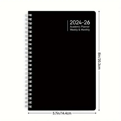 2024-2026 Academic Planner With Tabs, Holidays & Note Pages, Twin-Wire Binding