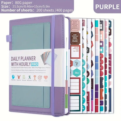 Undated Daily Productivity Planner in Multi Colors