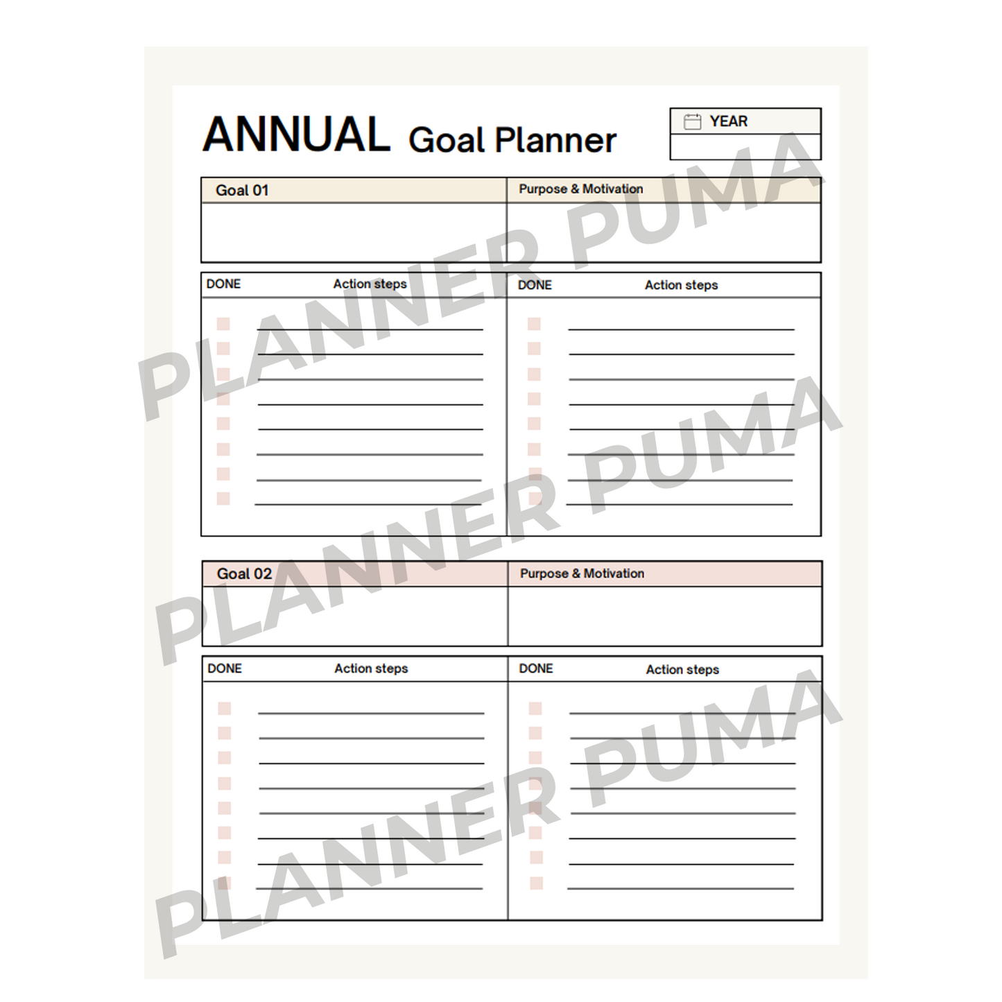 Annual Goal Planner