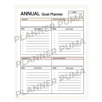 Annual Goal Planner