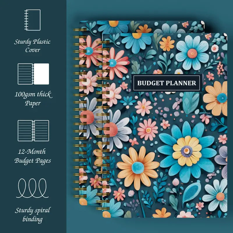 Monthly Finance Organizer With Expense Tracker Floral