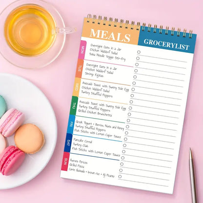 Meal Planner Pad 5.6x8.5 Inch 90 Pages Weekly Meal Planner Notepad