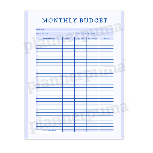 Free Monthly Budget Printable Sheet