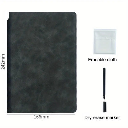 Stylish A5 Reusable Whiteboard Notebook with Free Whiteboard Pen