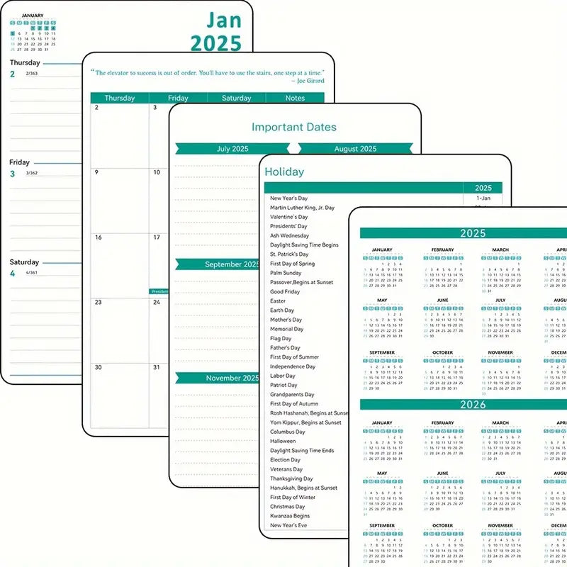 2025 Weekly and Monthly Planner, 8.5" x 6.2", Spiral Bound (Jul 2024 - June 2025)