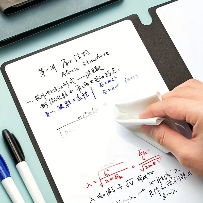 Stylish A5 Reusable Whiteboard Notebook with Free Whiteboard Pen