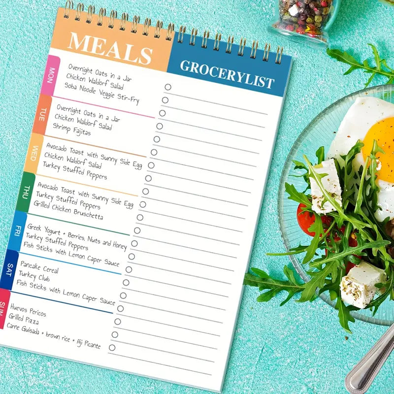 Meal Planner Pad 5.6x8.5 Inch 90 Pages Weekly Meal Planner Notepad