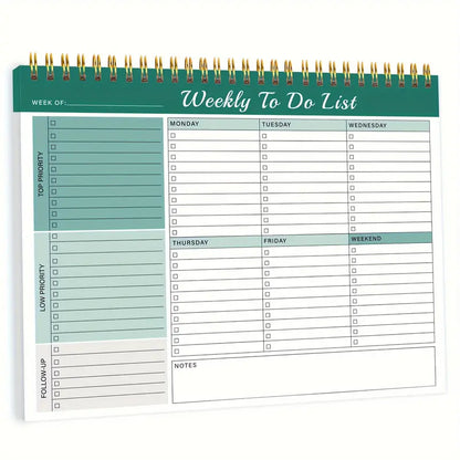 Weekly Desk Task Planner Pad Weekly To-Do