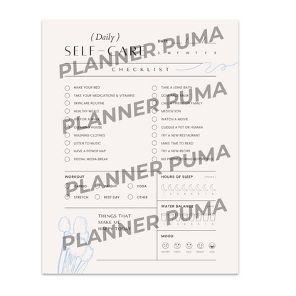 Free Daily Self Care Planner