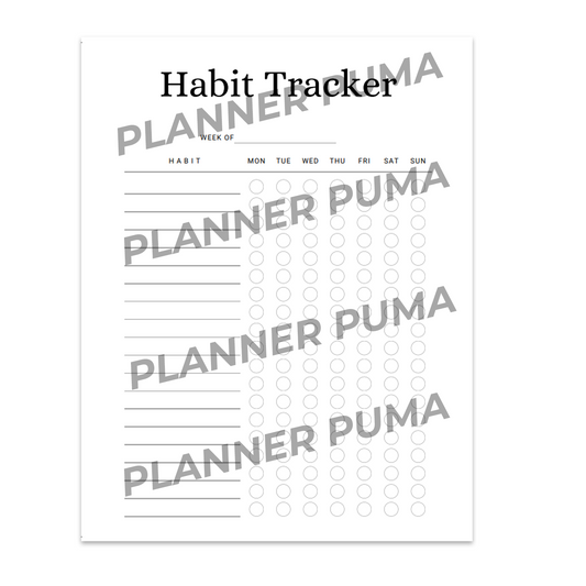 Free Habit Tracker Planner