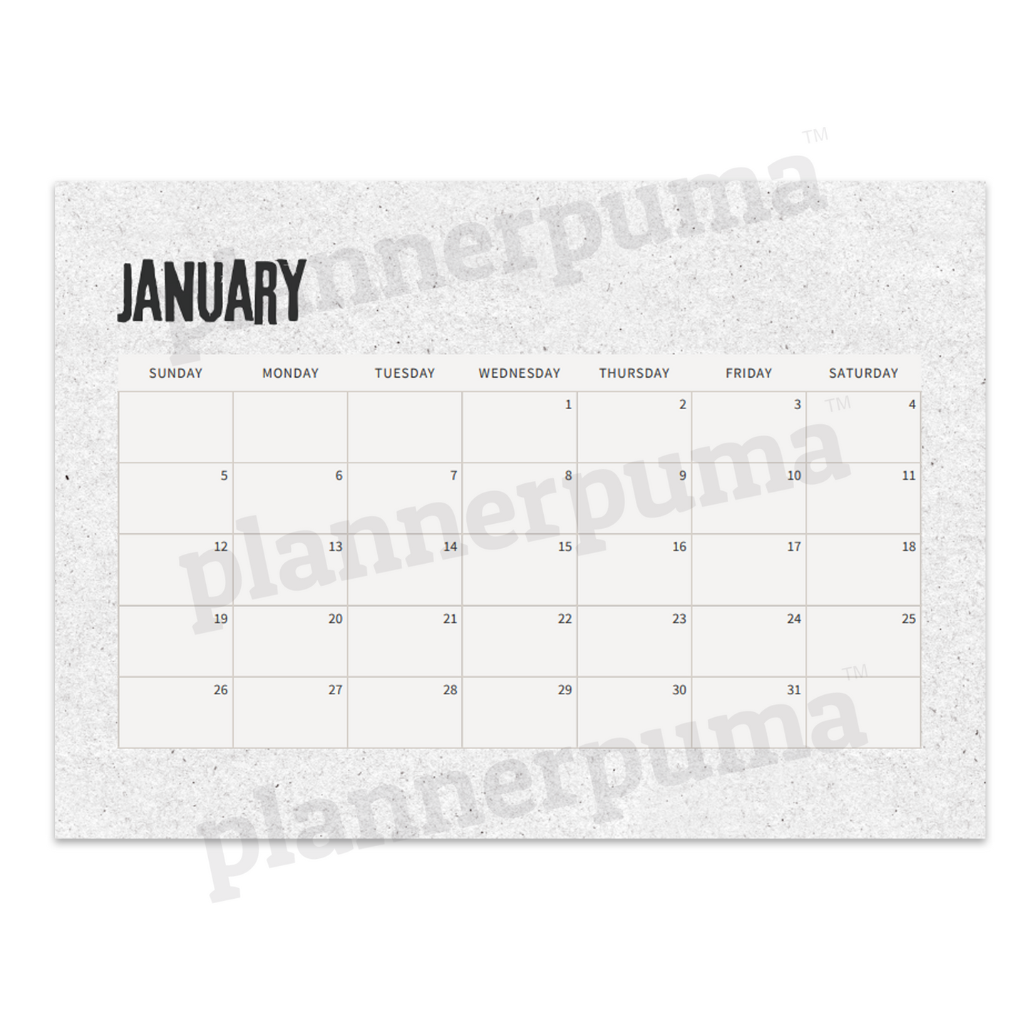 Vintage Printable Monthly 2025 Calendar