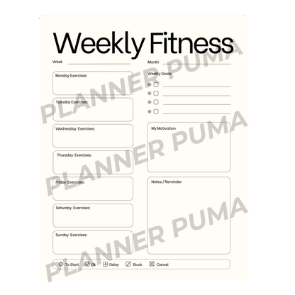 Weekly Fitness Planner