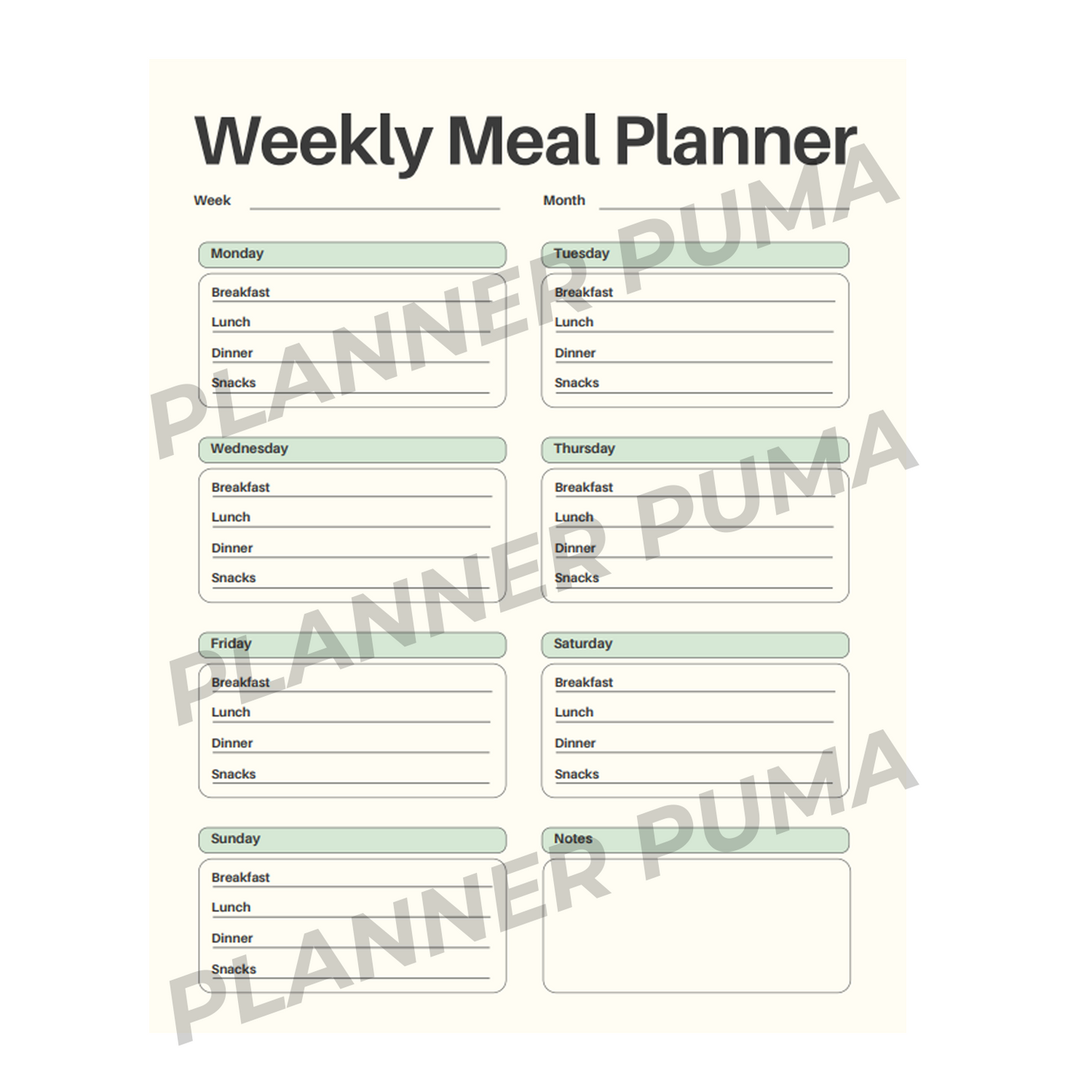 Weekly Meal Planner